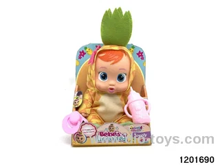 10-inch  baby doll with baby teat/cry/music/water-absoring bottle functions
