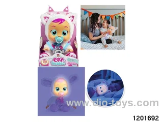 14-inch  baby doll with baby teat/cry/music/water-absoring bottle /lightfunctions