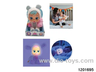 14-inch  baby doll with baby teat/cry/music/water-absoring bottle /lightfunctions