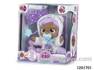 14-inch  baby doll with baby teat/cry/music/stethoscope /light//water-absoring bottle  functions