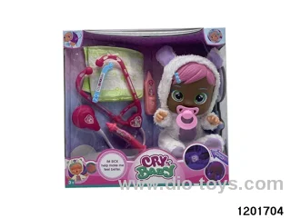 14-inch  baby doll with baby teat/cry/music/stethoscope /light //water-absoring bottle functions