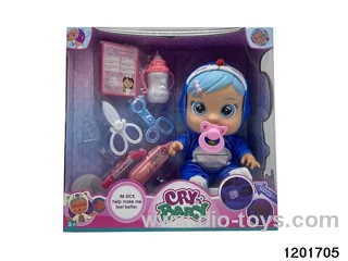 14-inch  baby doll with baby teat/cry/music/stethoscope /light //water-absoring bottle functions