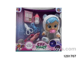 14-inch  baby doll with baby teat/cry/music/stethoscope /light //water-absoring bottle functions