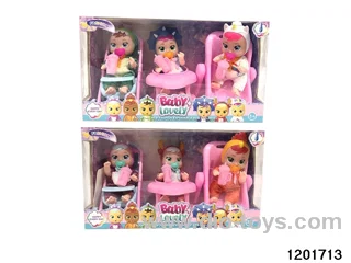 6-inch baby doll with cry function in 3pcs window box