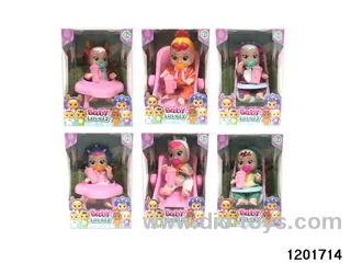 6-inch baby doll with cry function in 3pcs window box