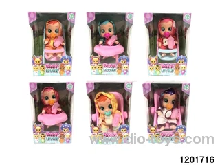 6-inch baby doll with cry function in 3pcs window box