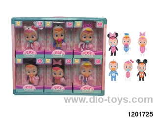 6.5-inch baby doll with cry function in 6pcs dispaly box