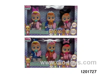 5.2-inch baby doll with cry/lights function in 3pcs window box,52 stytle mix
