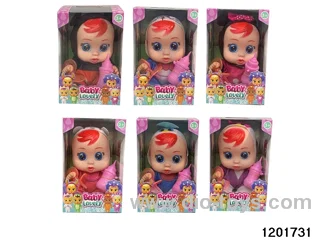 10-inch baby doll with light/cry function in 6pcs window box