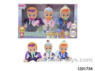 5-inch baby doll with cry function in 3pcs window box,3 stytle mix