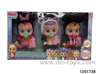 6.5-inch baby doll with cry function in 3pcs window box