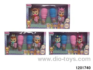 5.5-inch baby doll with cry function in 2pcs window box,3 stytle mix