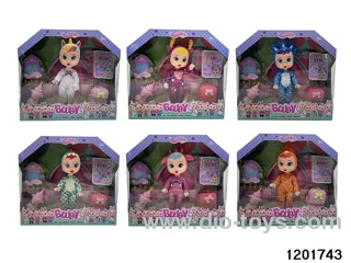 6.5-inch baby doll with samll house/suitcase/baby teat,6 stytle mix