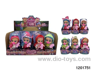 6.5-inch baby doll with baby teat and bottle/ cry function(6 ASST in 12PCS Display Box)