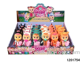 5.5-inch baby doll with baby teat and bottle/ cry /music function(6 ASST in 24PCS Display Box)