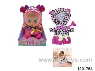 14-inch baby doll with baby teat and bottle/ self-heating clothes/cry function