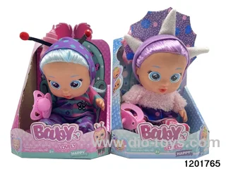 10-inch baby doll with baby teat and bottle/ self-heating clothes/cry function,2 stytle mix