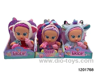 10-inch baby doll with baby teat and bottle/ self-heating clothes/cry function,2 stytle mix