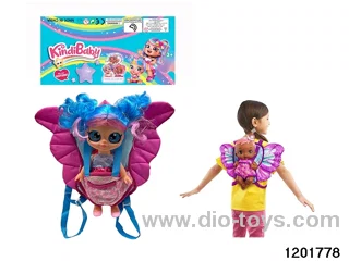 16-inch doll with shaking its head function and butterfly backpack