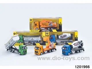 color-mixed pull-back alloy engineering car