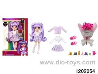 10 inch 12 jointed rel body doll set with flowers in window box