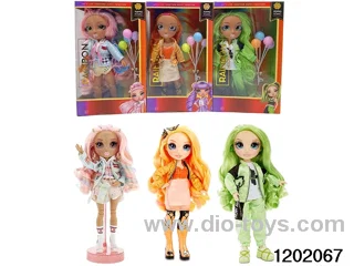 10 inch 12 jointed real body doll set with balloons in  window box