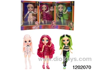 10 inch 12 jointed real body doll set with  schoolbags in window box