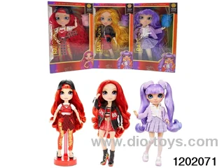 10 inch 12 jointed real body doll set with  schoolbags in window box