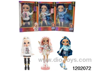 10 inch 12 jointed real body doll set with  schoolbags in window box