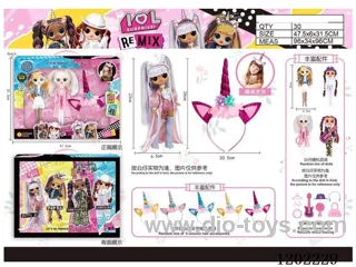 REMIX Party Surprise Series-Party Unicorn Hair Ring (with 2 big dolls)