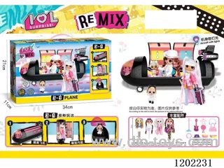 REMIX SURPRISE - Airplane (with 1 big doll and 1 small doll) with lights