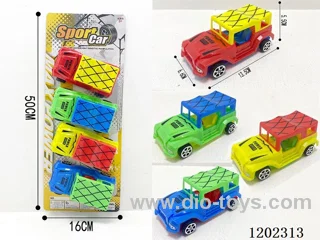 4PCS free wheel car 4 colors mixed