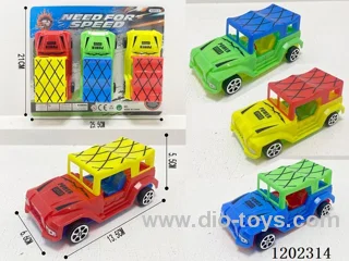 3PCS free wheel car 4 colors mixed