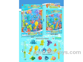 Fishing Set (Magnetic Double Fishing Rod + Cartoon Fish 11 pcs set)