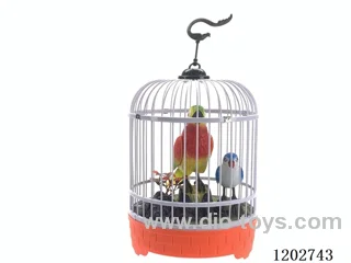 Voice activated round cage size parrot