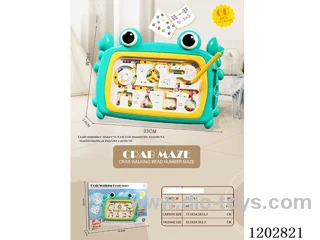 (Large 60 beads) Crab magnetic pen digital maze drawing board