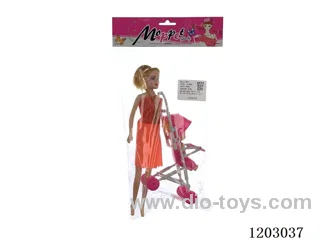 Baby stroller with Barbie