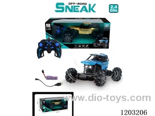 1:18 2.4G alloy 11ch sidewalk stunt RC car (with lights, one key demo, included battery)