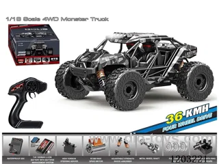 1:18 4WD Full Scale High Speed Bigfoot (Desert Buggy) Black (with 4 lights) included battery