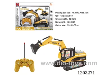 (GCC)8-ch RC crawler excavator with one button function demo/seven-color light/350°rotation (manual) included battery