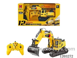 12-ch RC excavator W L/M/680 °rotation / mechanical arm: digging action / push arm action included battery