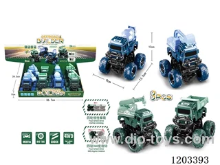 8PCS Dual Inertia 360 Degree Rotating Engineering Vehicle