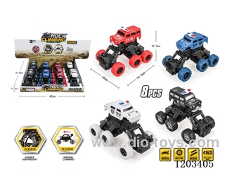 8PCS Inertia six-wheel climbing police car