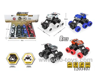 8PCS Inertia six-wheeled skeleton car