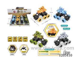 8PCS Inertia six-wheel climbing tank catapult vehicle