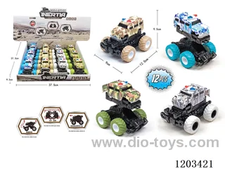 12PCS Inertia collision deformation military car