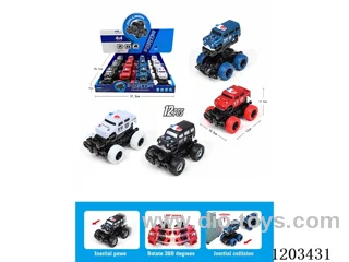 12PCS Inertia Crash Transformer Police Vehicle