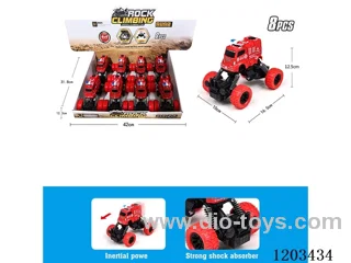 8PCS 4 Wheels Climbing Fire Police Vehicle
