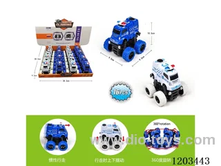 16PCS Dual Inertia Rotating Stunt Police Vehicle
