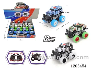 12PCS Inertia 360 degree rotating watermark police car